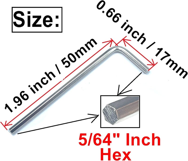 ZDingTech 10pcs 5/64 Allen Wrench Sets,5/64" Hex Key Wrench Set,Allen Key Door Key L Shaped Hex Wrench Set with Long Arm. - Image 3